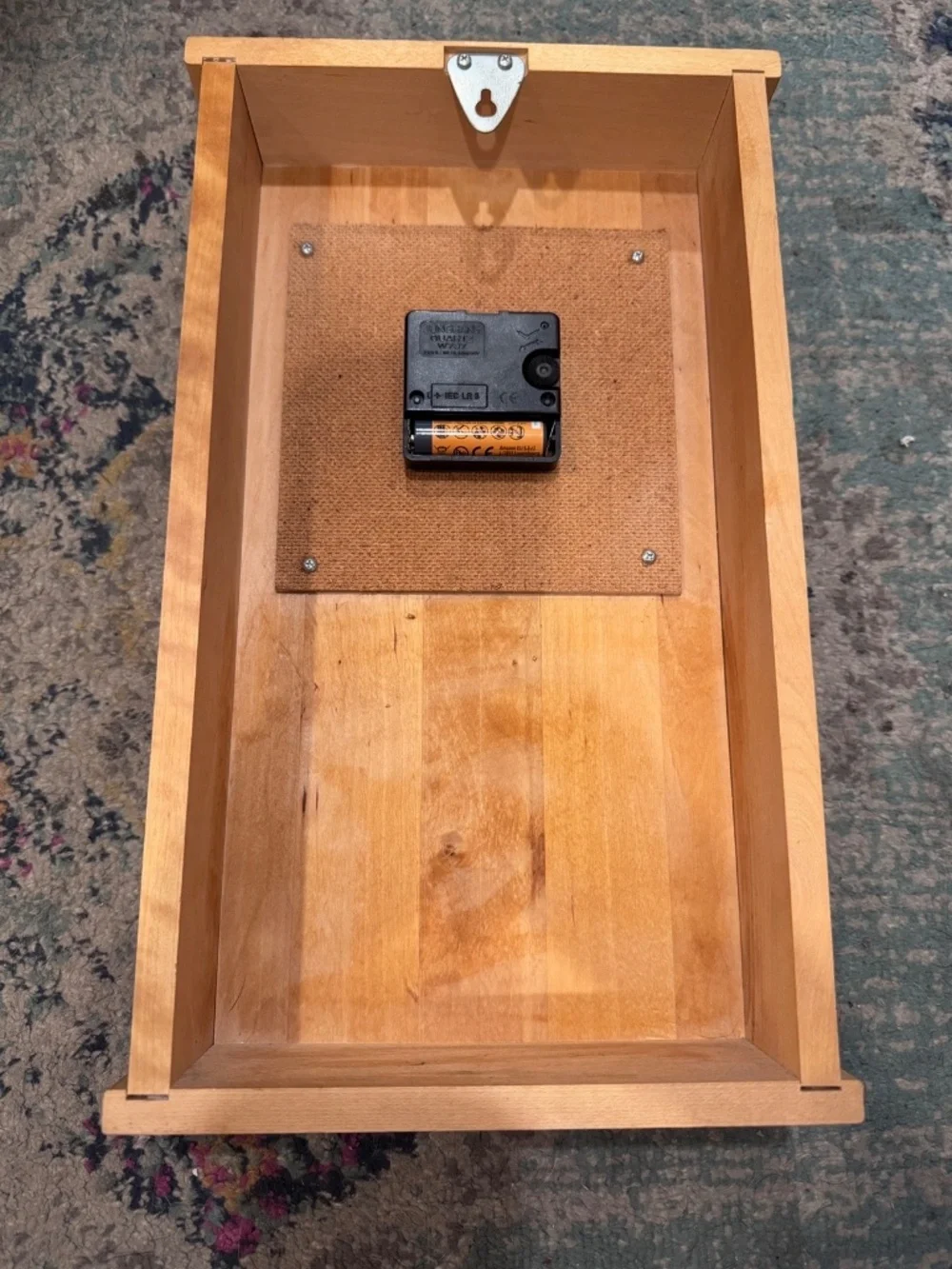 Wooden Hangable Mantle Clock in Beachwood From German Clockmaker Junghans